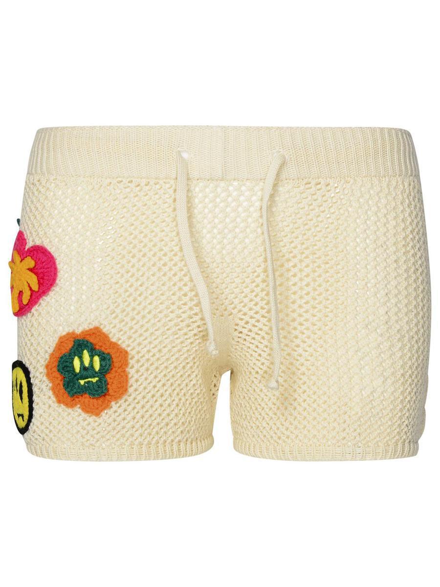 Barrow Ivory Cotton Shorts in Beige