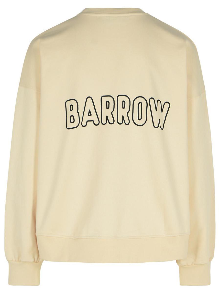 Barrow Ivory Cotton Sweatshirt in Beige