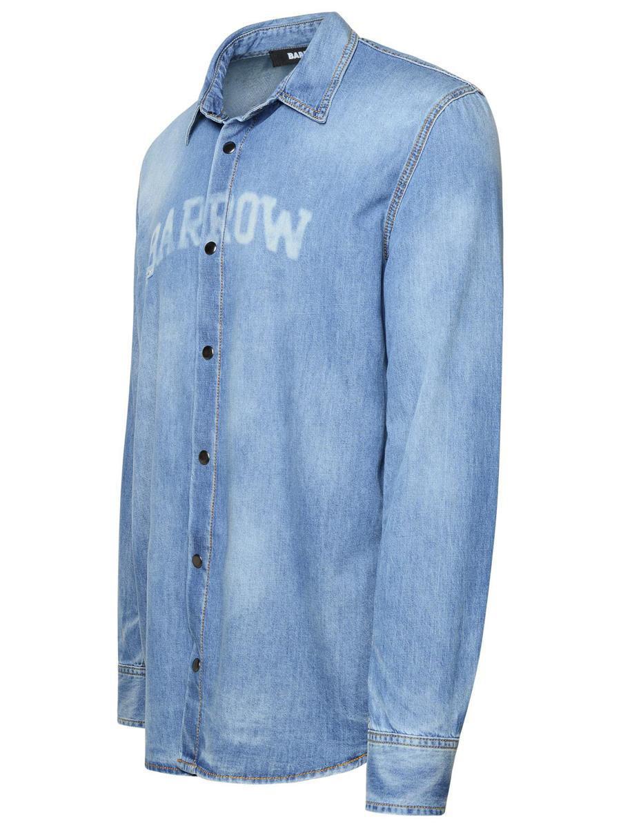 Barrow Light Blue Cotton Shirt in Blue