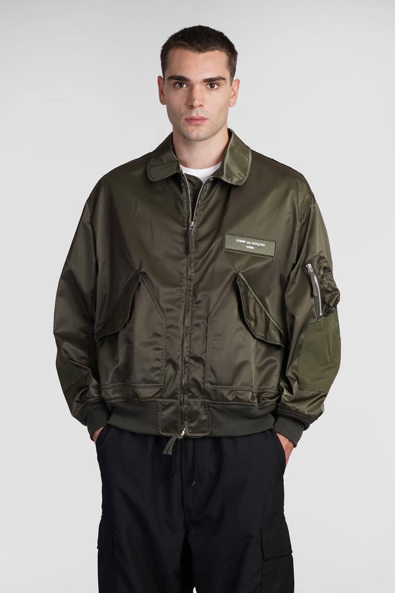 Bomber In Green Nylon