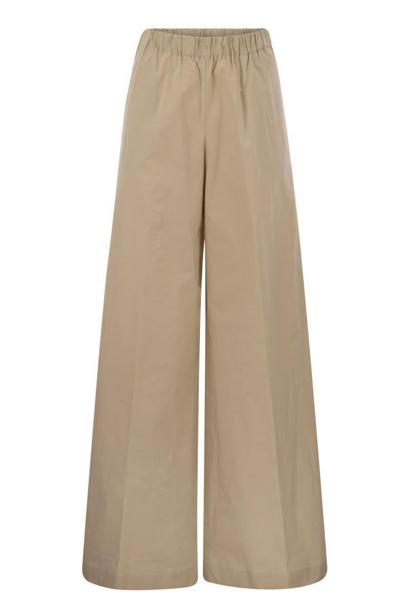 Antonelli Steven - Stretch Cotton Loose-Fitting Trousers in Beige