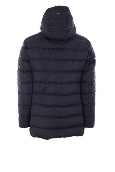 Navy Blue Nylon Puffer Jacket