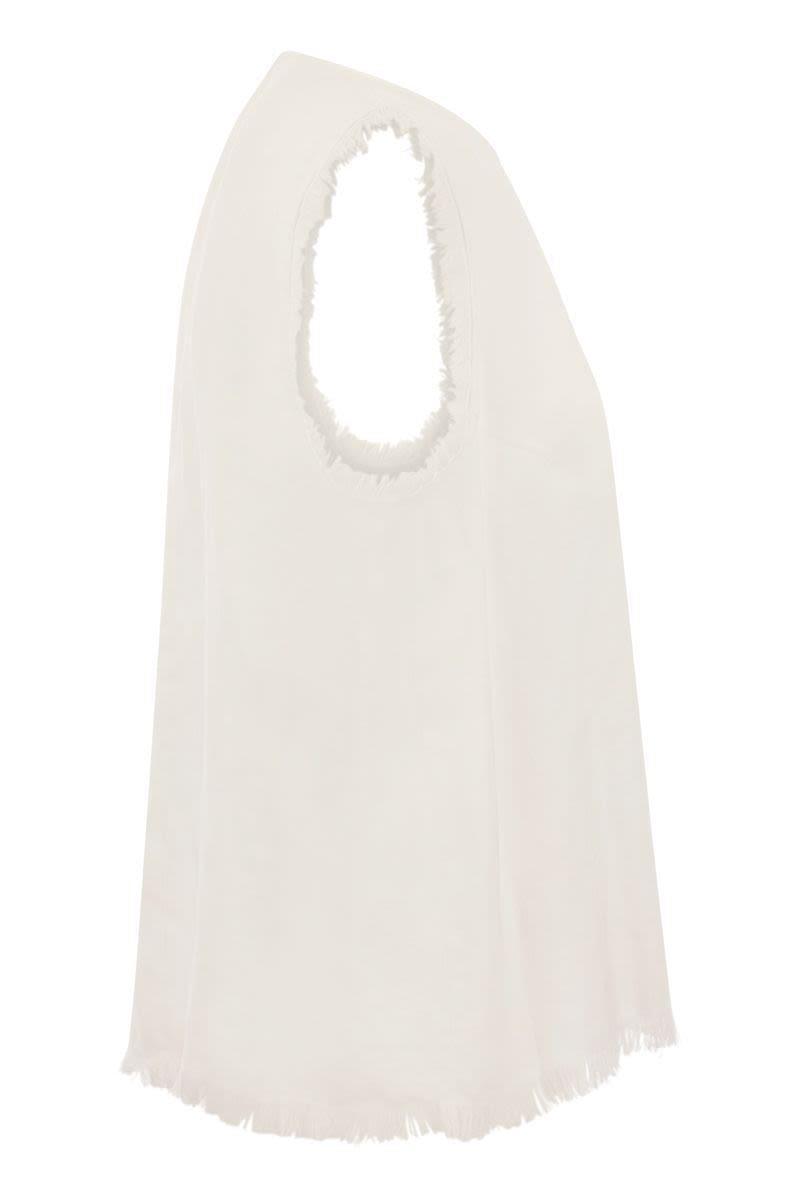 Antonelli Adrien - Linen Sleeveless Jumper in Beige