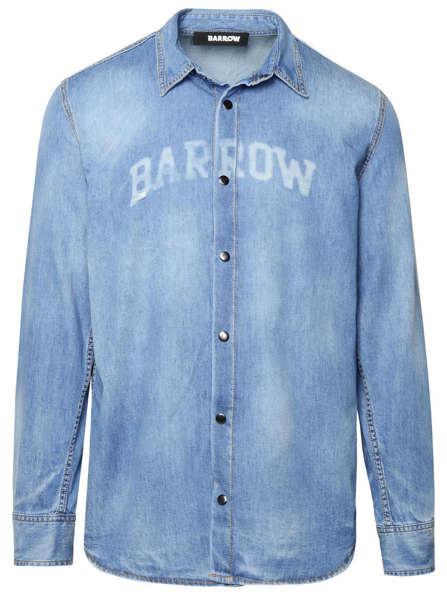 Barrow Light Blue Cotton Shirt in Blue