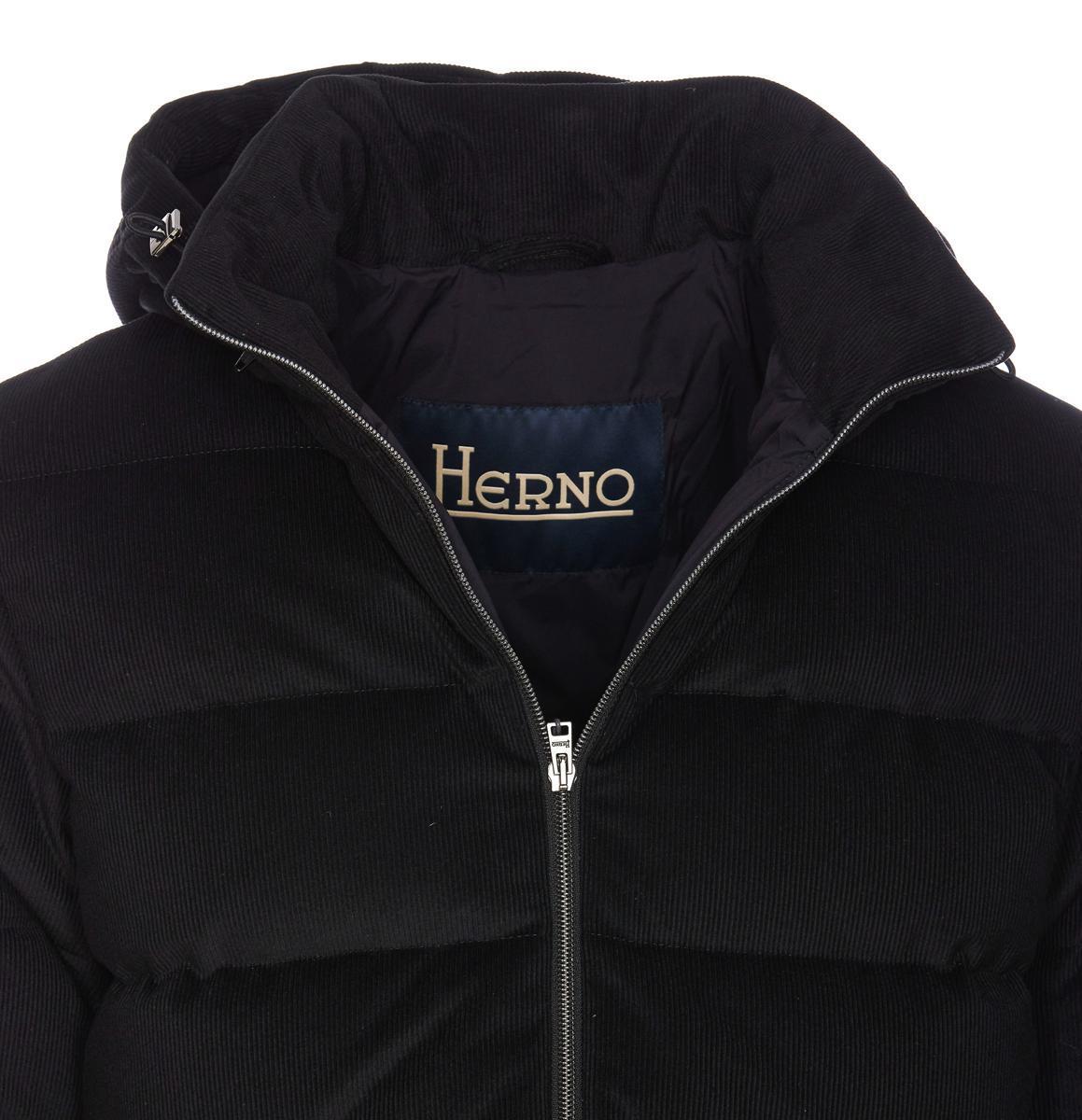 Herno Zip-Up High Neck Corduroy Jacket