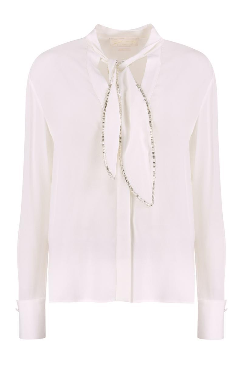 Genny Crepe De Chine Shirt in White