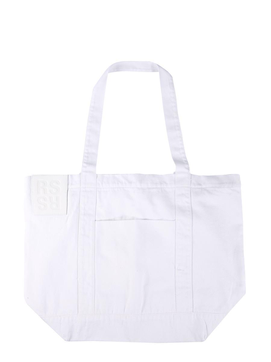 Raf Simons Logo Shopping Bag in White