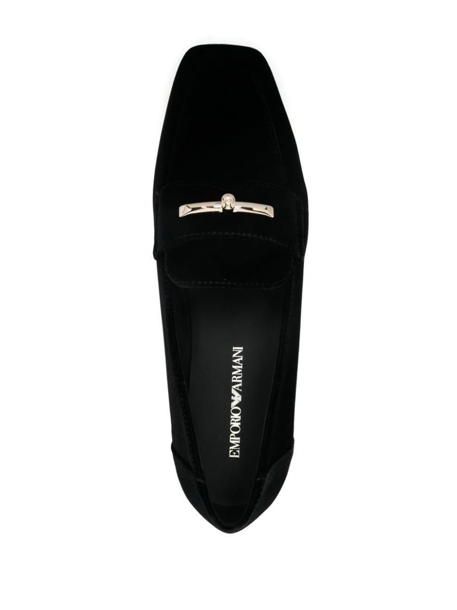 Ea7 Emporio Armani Velvet Loafers in Black