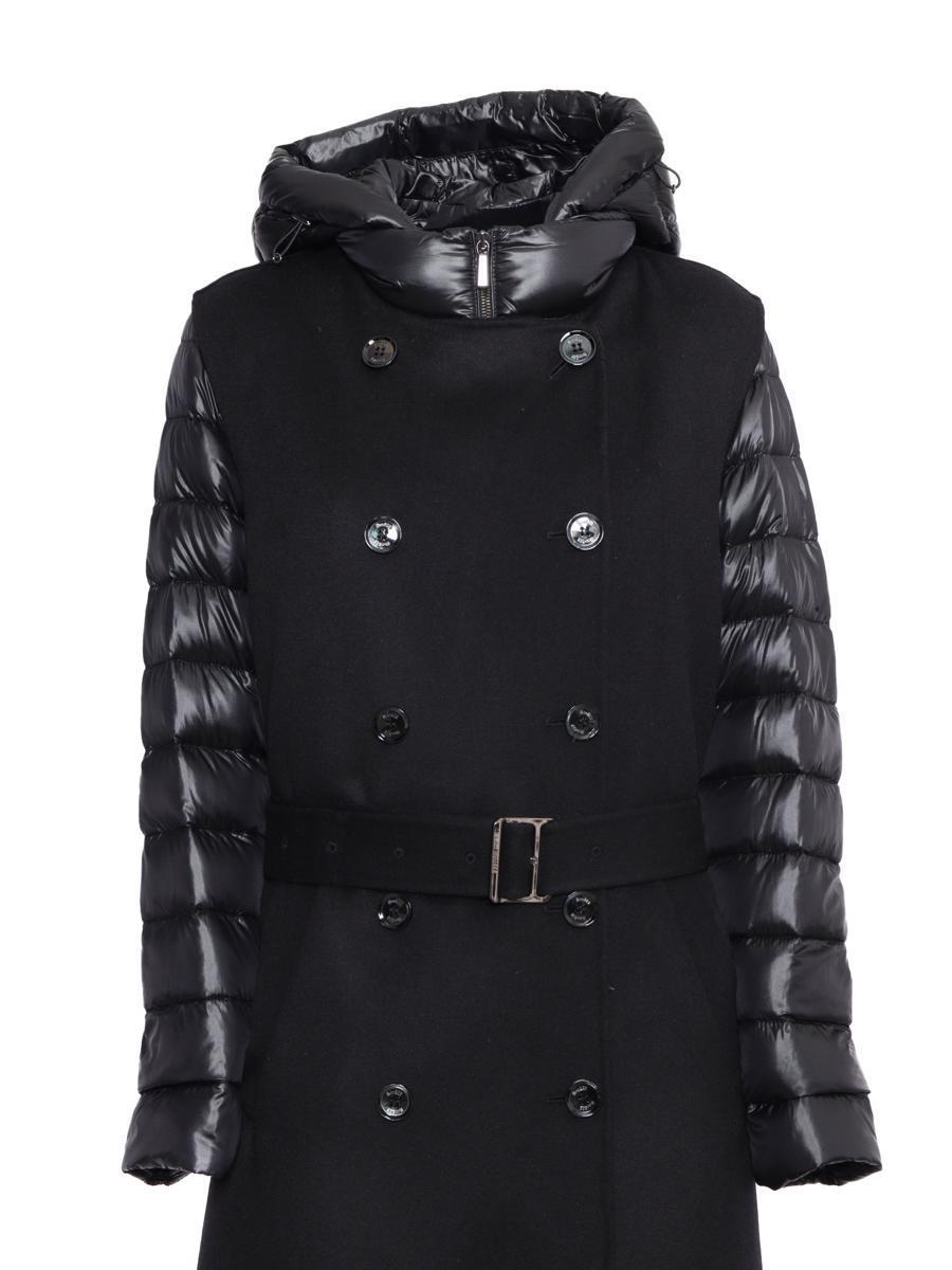 Moorer Double-Breasted Coat in Black