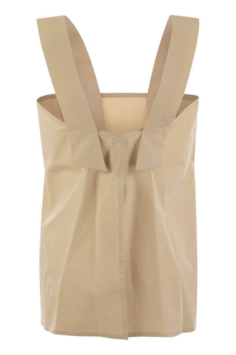 Antonelli Cotton Flared Top in Beige