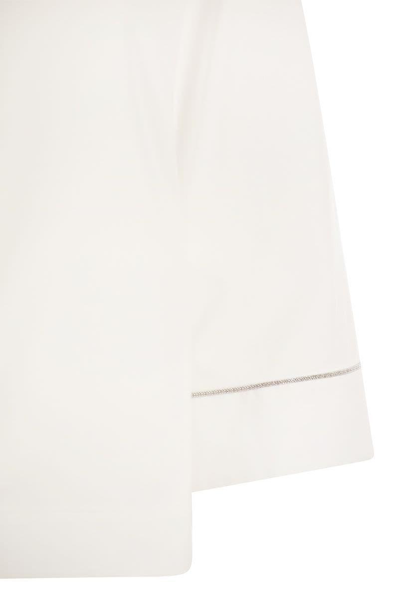 Peserico Plain Cotton Poplin Shirt in White