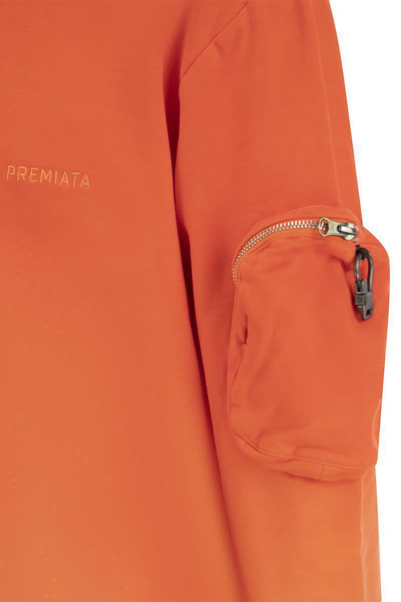 Premiata Crew-Neck Sweatshirt With Logo in Orange