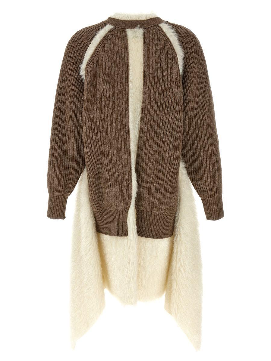 Undercover Two-Material Cardigan in Brown