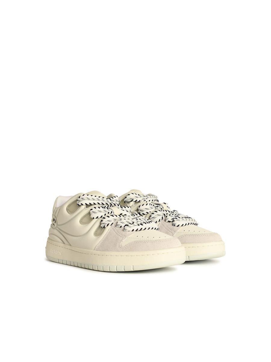 Barrow 'Skate' White Leather Sneakers in White