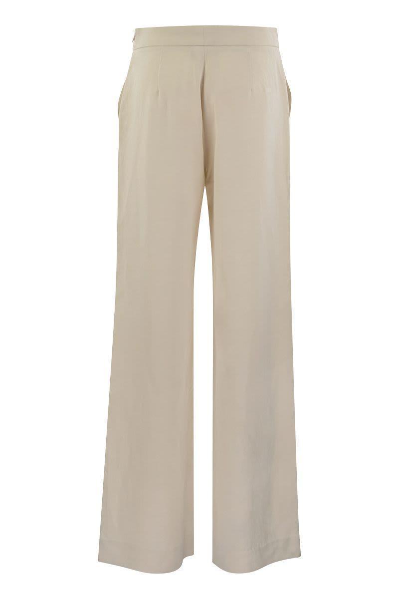 Antonelli Viscose And Linen Trousers in Beige