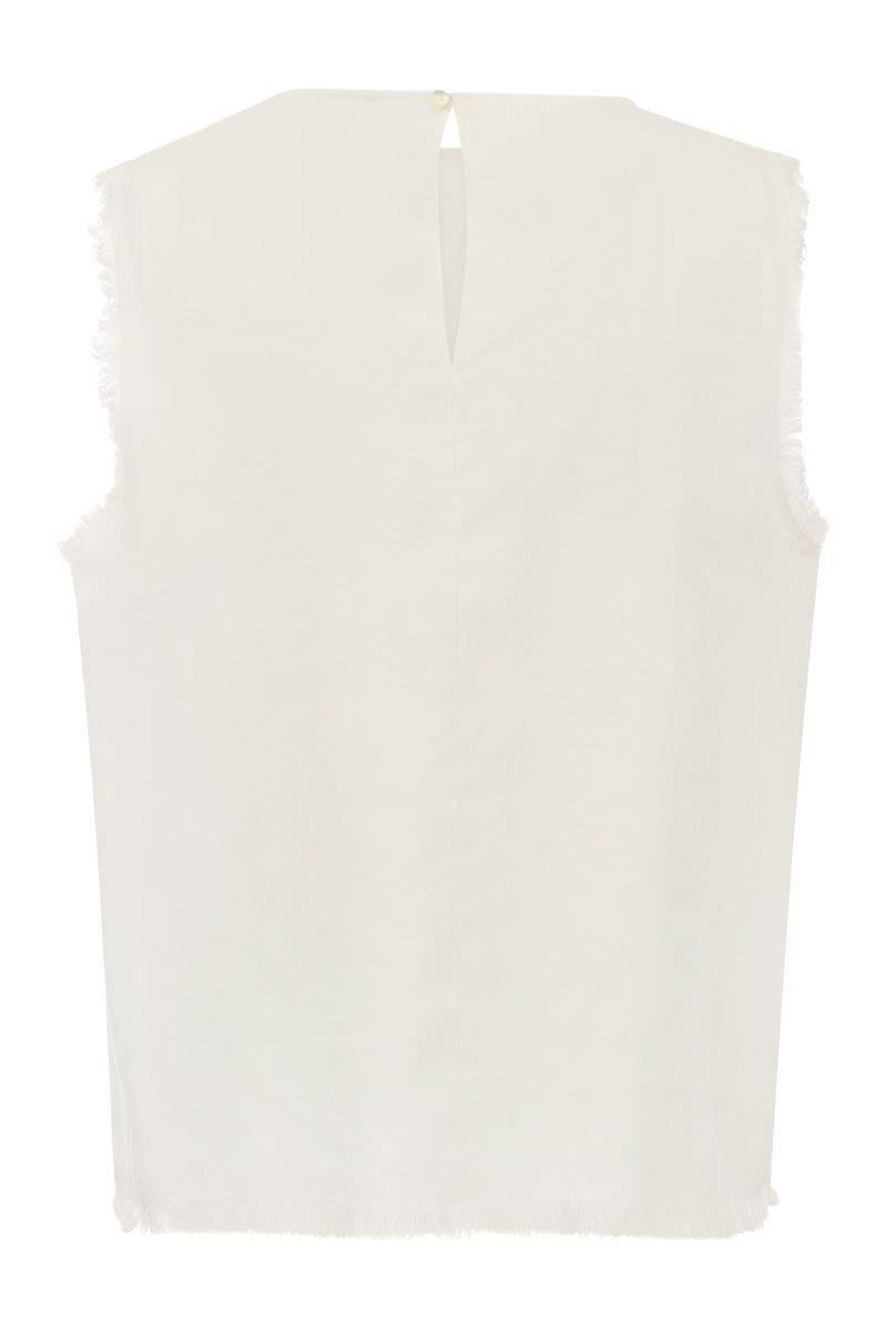 Antonelli Adrien - Linen Sleeveless Jumper in Beige