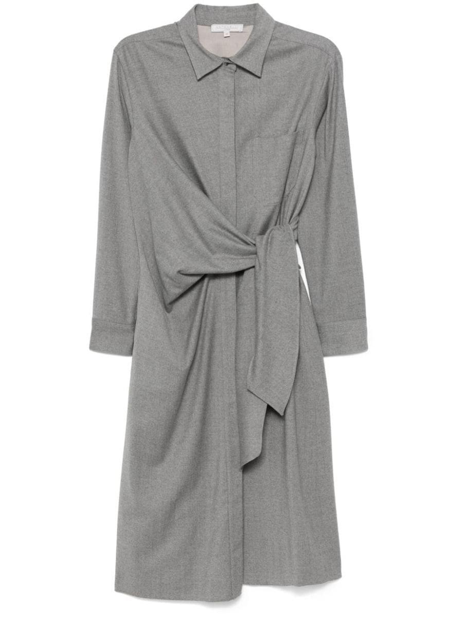 Antonelli Ladispoli Midi Dress In Wool in Grey