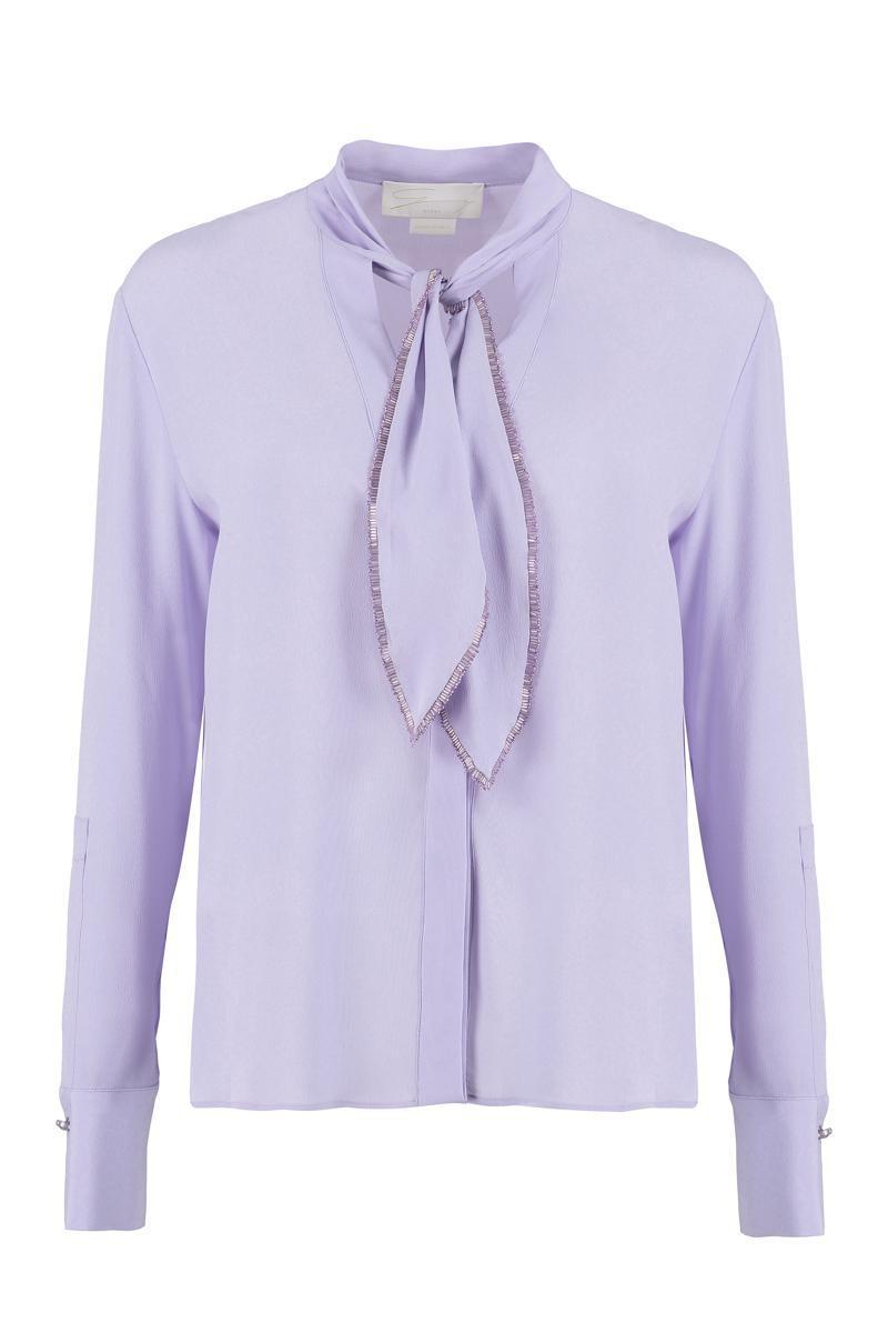 Genny Crepe De Chine Shirt in Purple