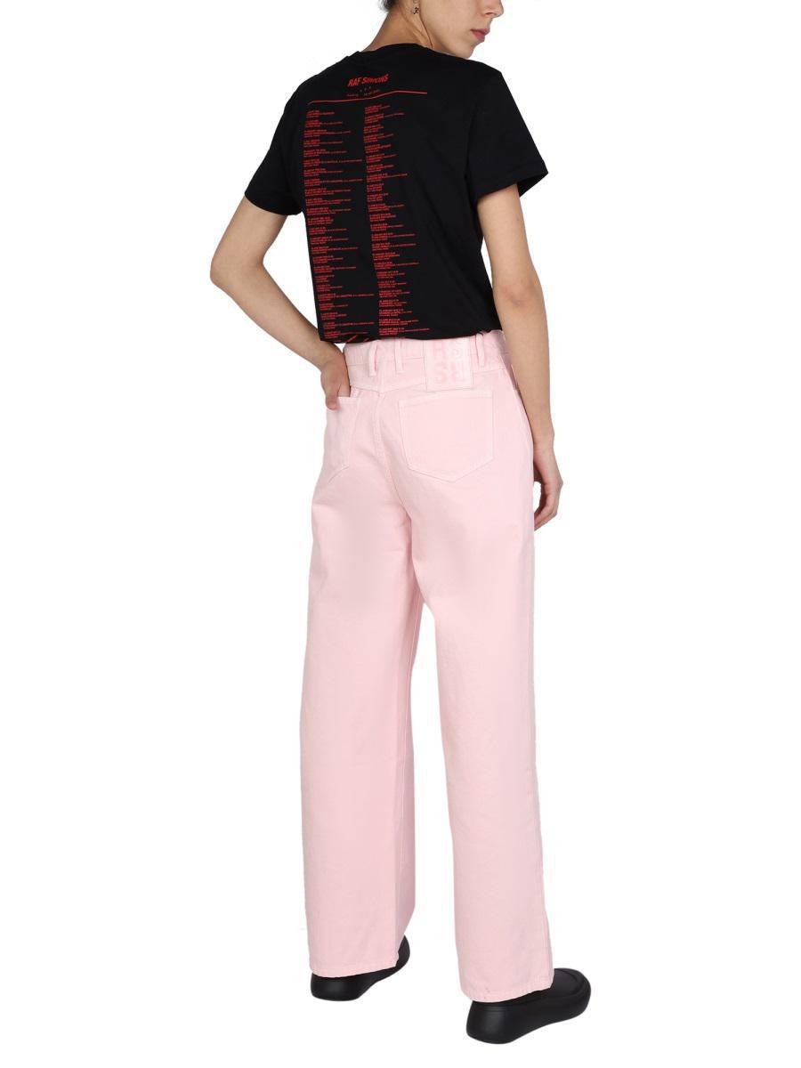 Raf Simons Wide Leg Pants in Pink