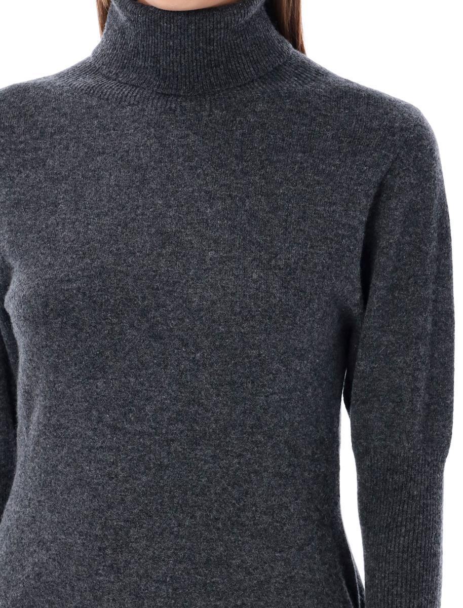 Low Classic Puff Sleeves Turtleneck Sweater in Grey