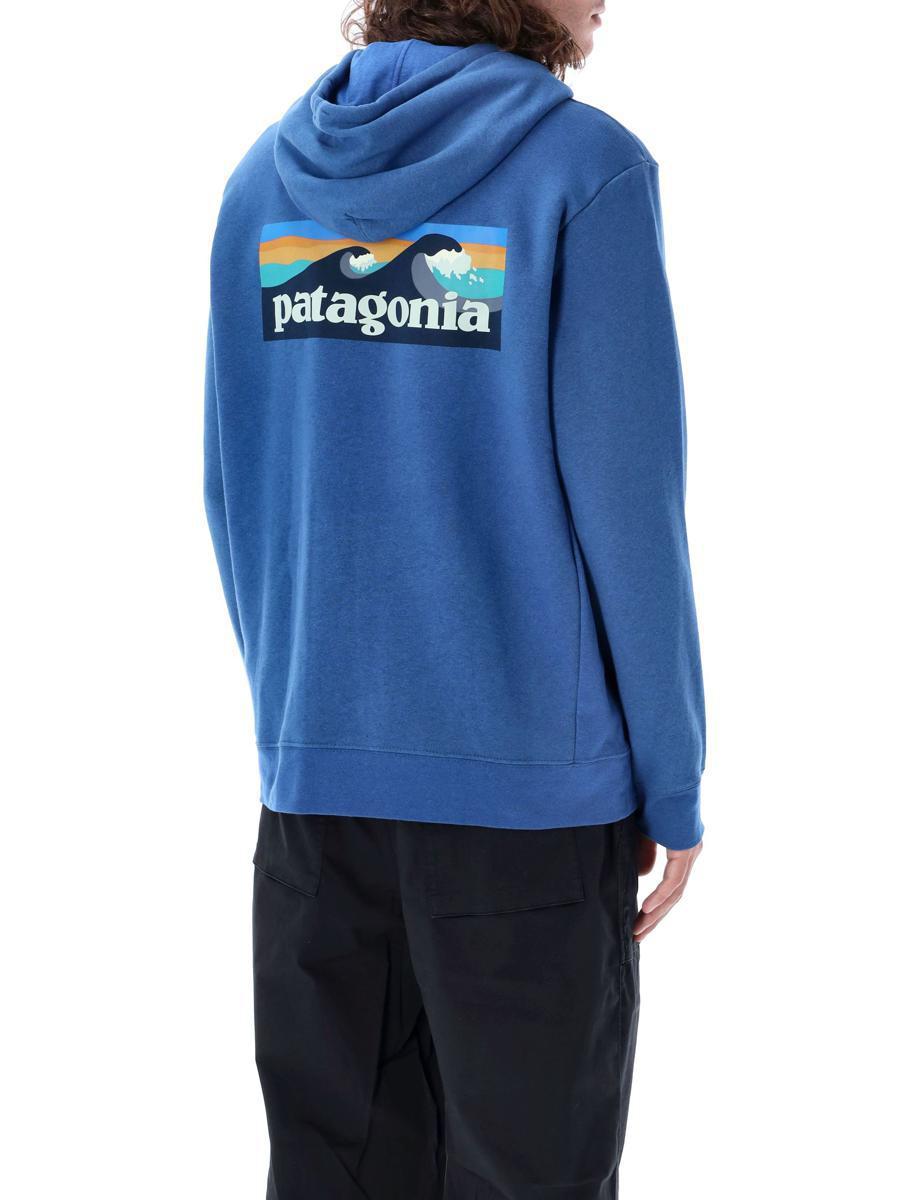 Patagonia Logo Hoodie in Endless Blue