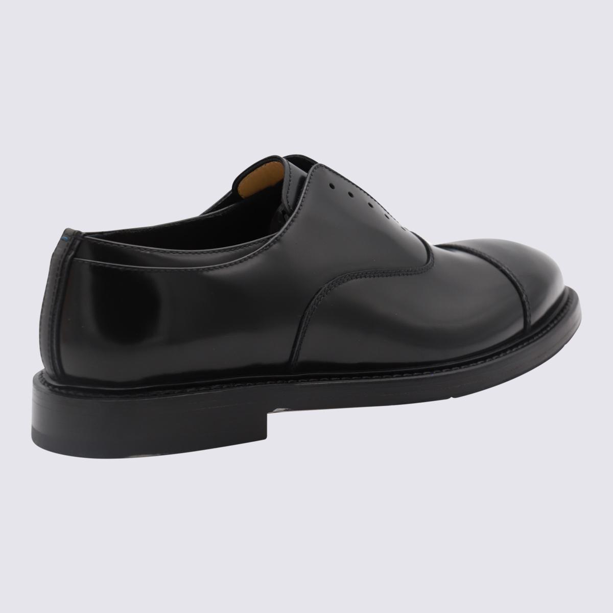 Premiata Black Leather Lace Up Shoes in Nero Lav.