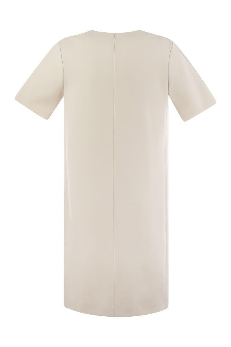 Peserico Cotton And Viscose Blend Midi Dress in Pearl