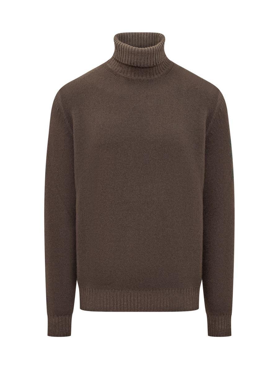 Malo Virgin Wool Sweater in Brown