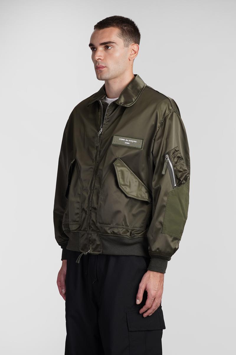 Bomber In Green Nylon