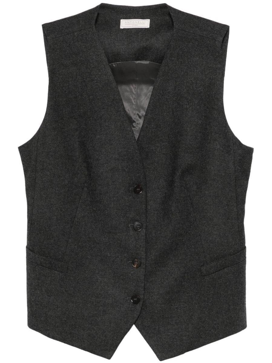 Antonelli Fiumicino Vest In Wool in Grey