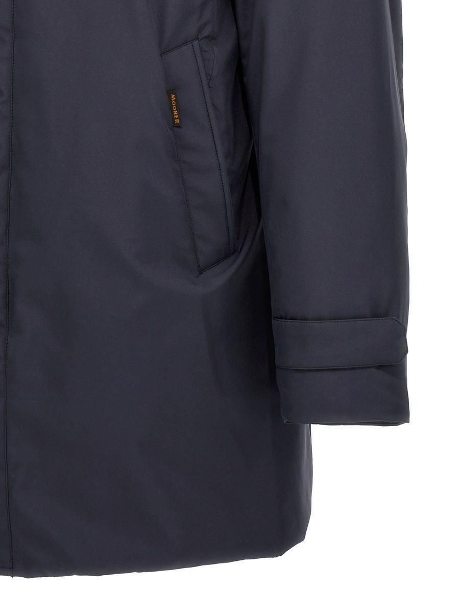 Moorer Navy Blue Coat in Blue