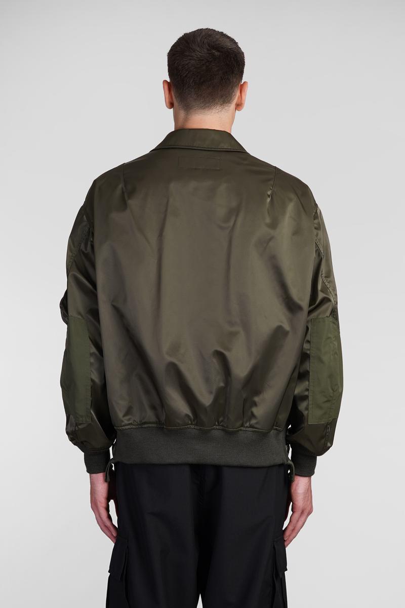 Bomber In Green Nylon