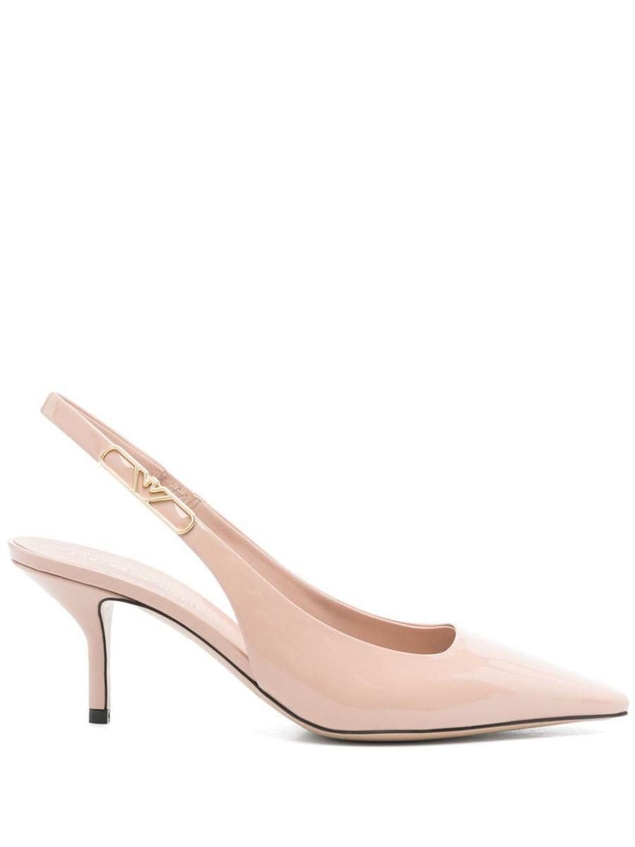 Ea7 Emporio Armani Leather Pumps in Powder