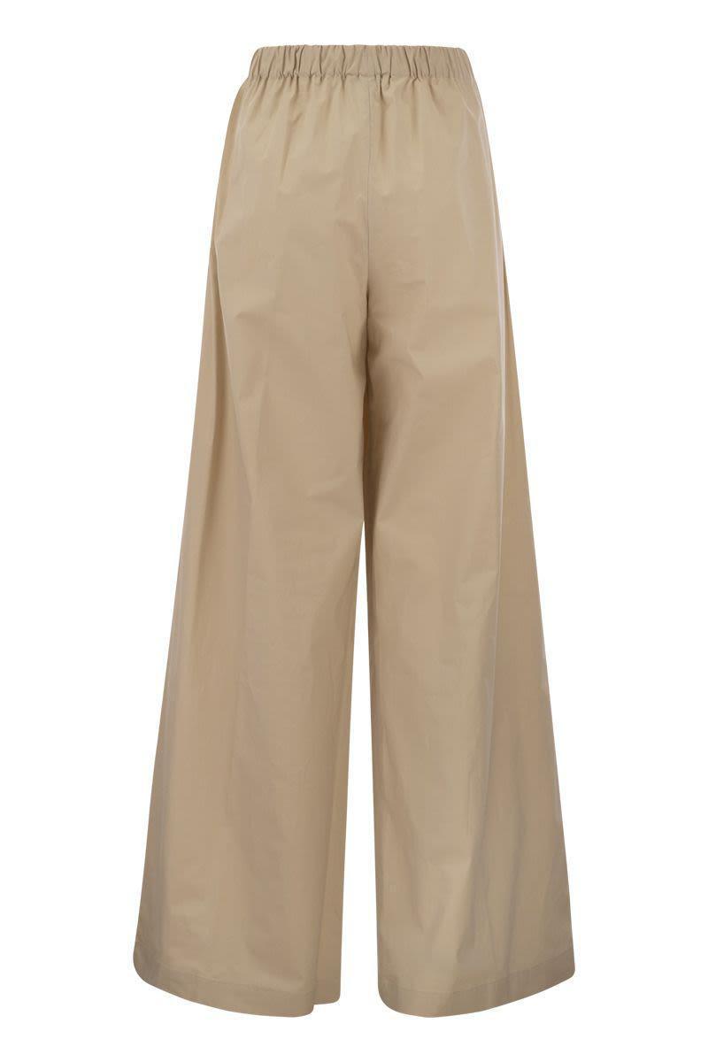 Antonelli Steven - Stretch Cotton Loose-Fitting Trousers in Beige