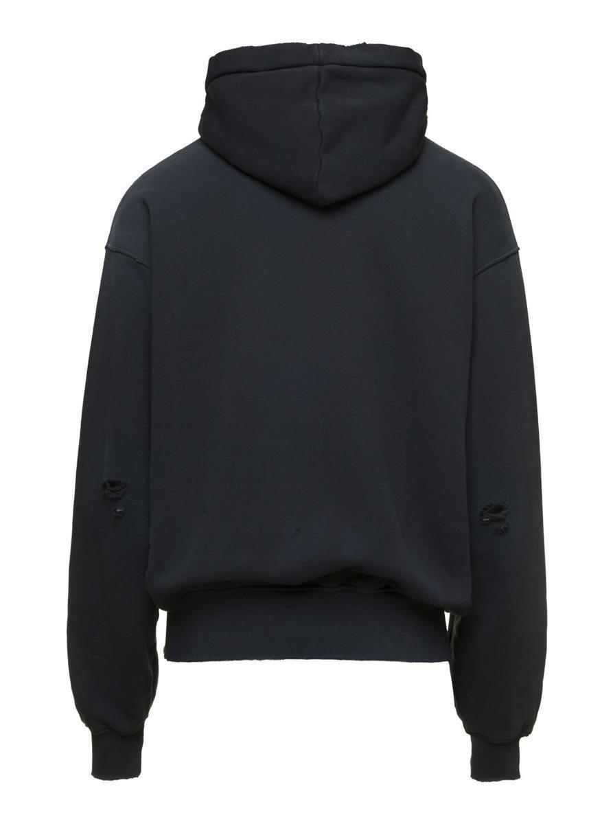 Black Hoodie With Cultura & Co Print In Jersey Man