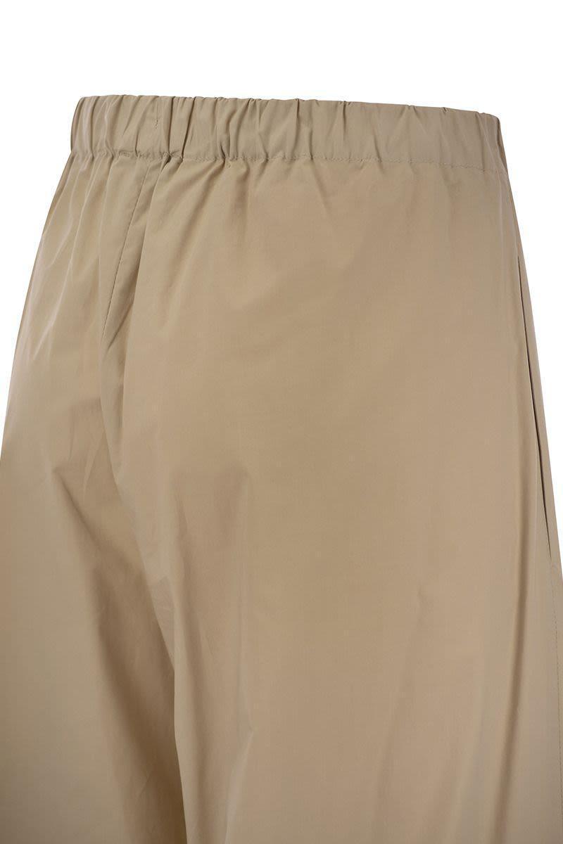 Antonelli Steven - Stretch Cotton Loose-Fitting Trousers in Beige