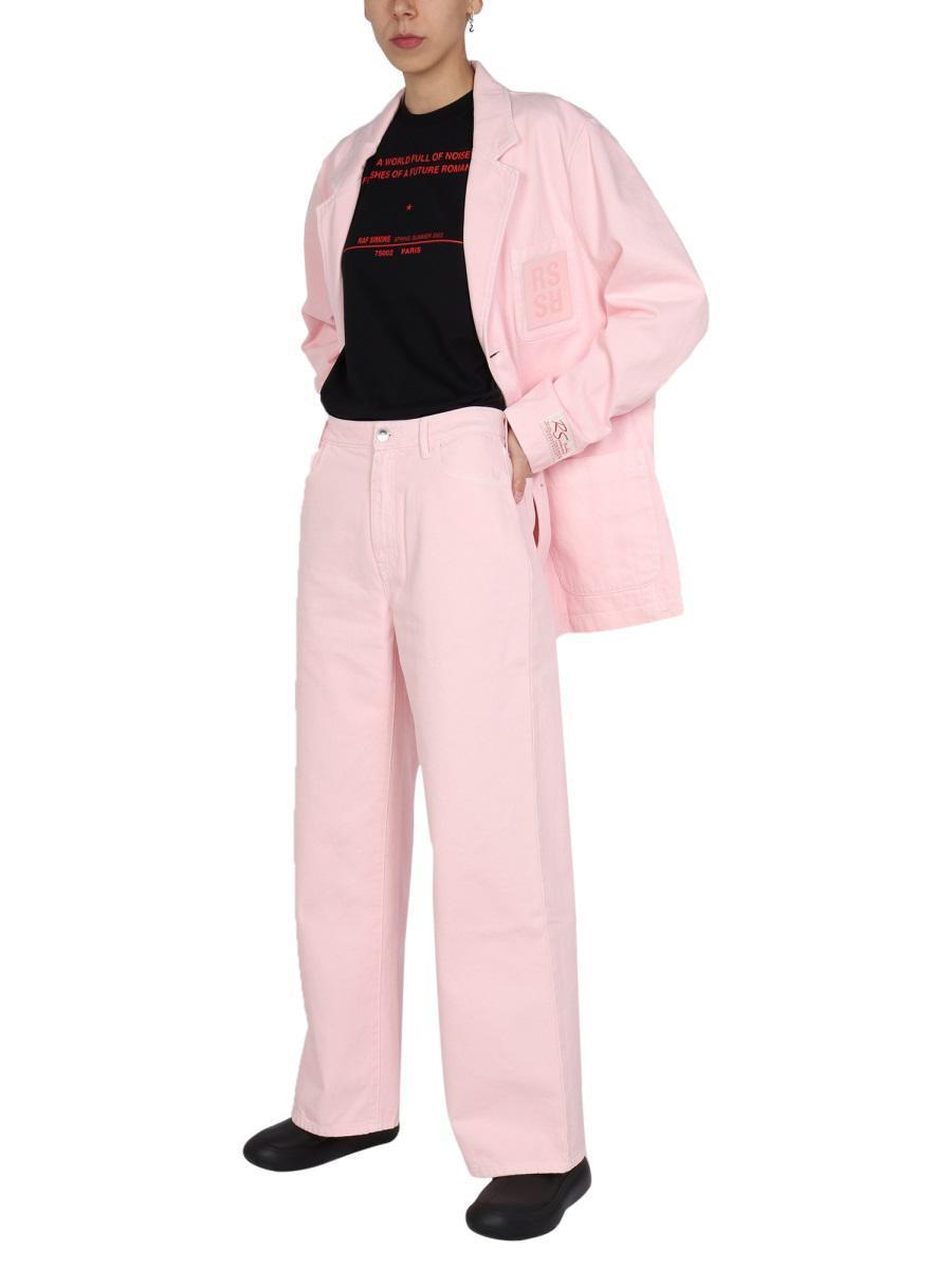 Raf Simons Wide Leg Pants in Pink