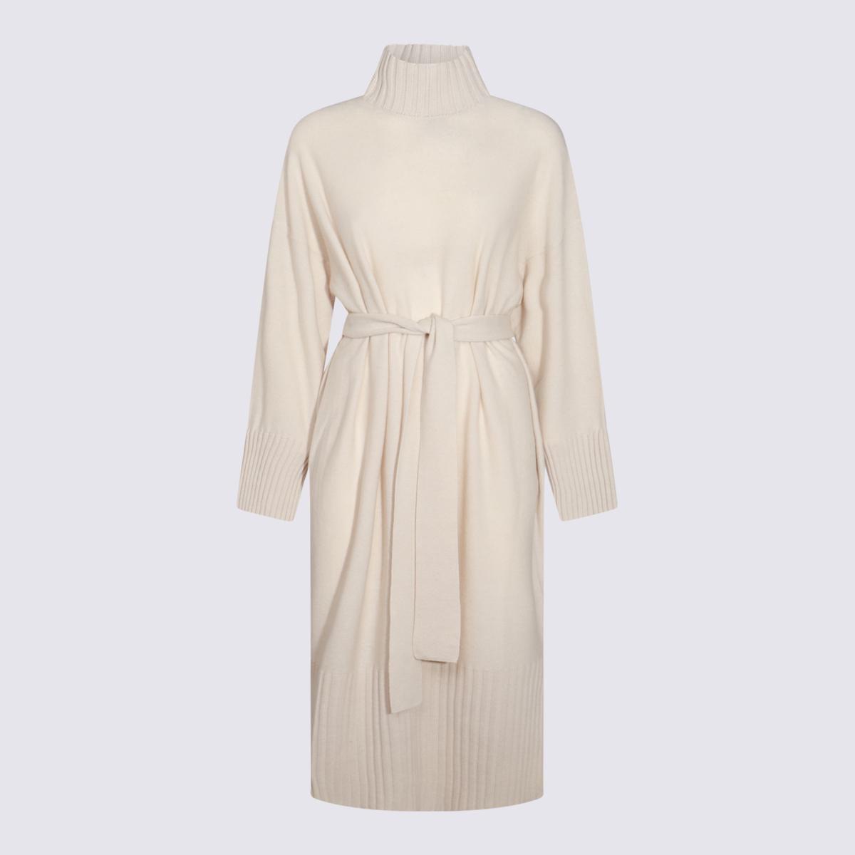 Antonelli Ivory Wool Blend Dress in Beige