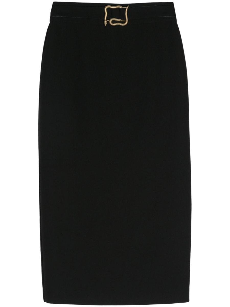 metal-snake detail midi skirt