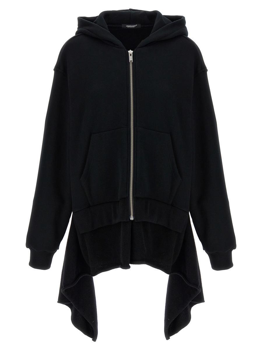 Undercover Two-Material Hoodie in Black