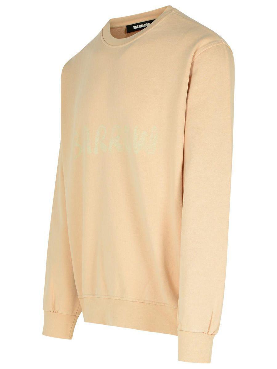 Barrow Pink Cotton Sweatshirt in Beige