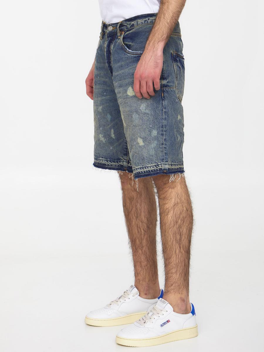 Light-Blue Denim Bermuda Shorts in Blue