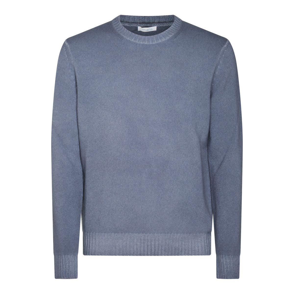 Malo Grey Wool Knitwear in Blue