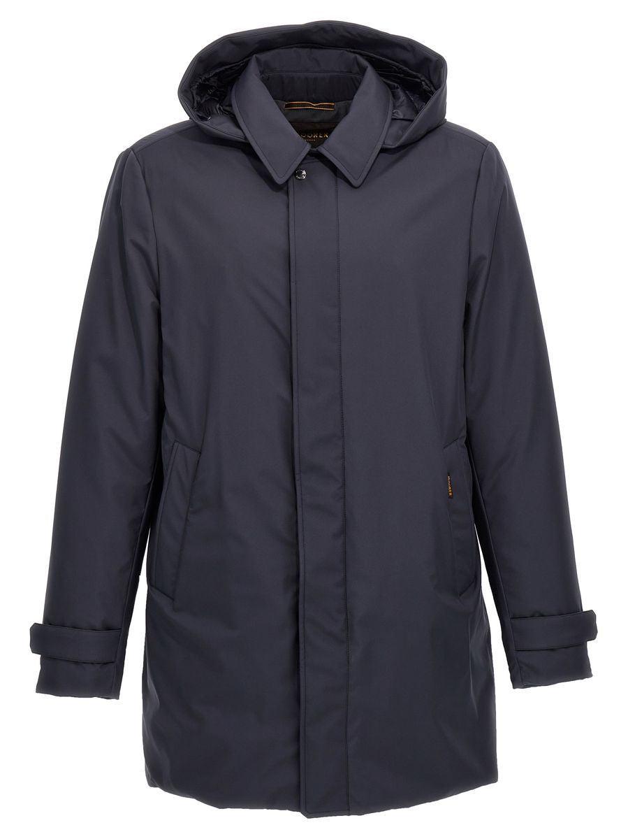 Moorer Navy Blue Coat in Blue