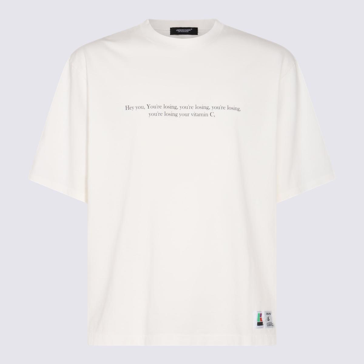 Undercover White And Black Cotton T-Shirt in Multicolor