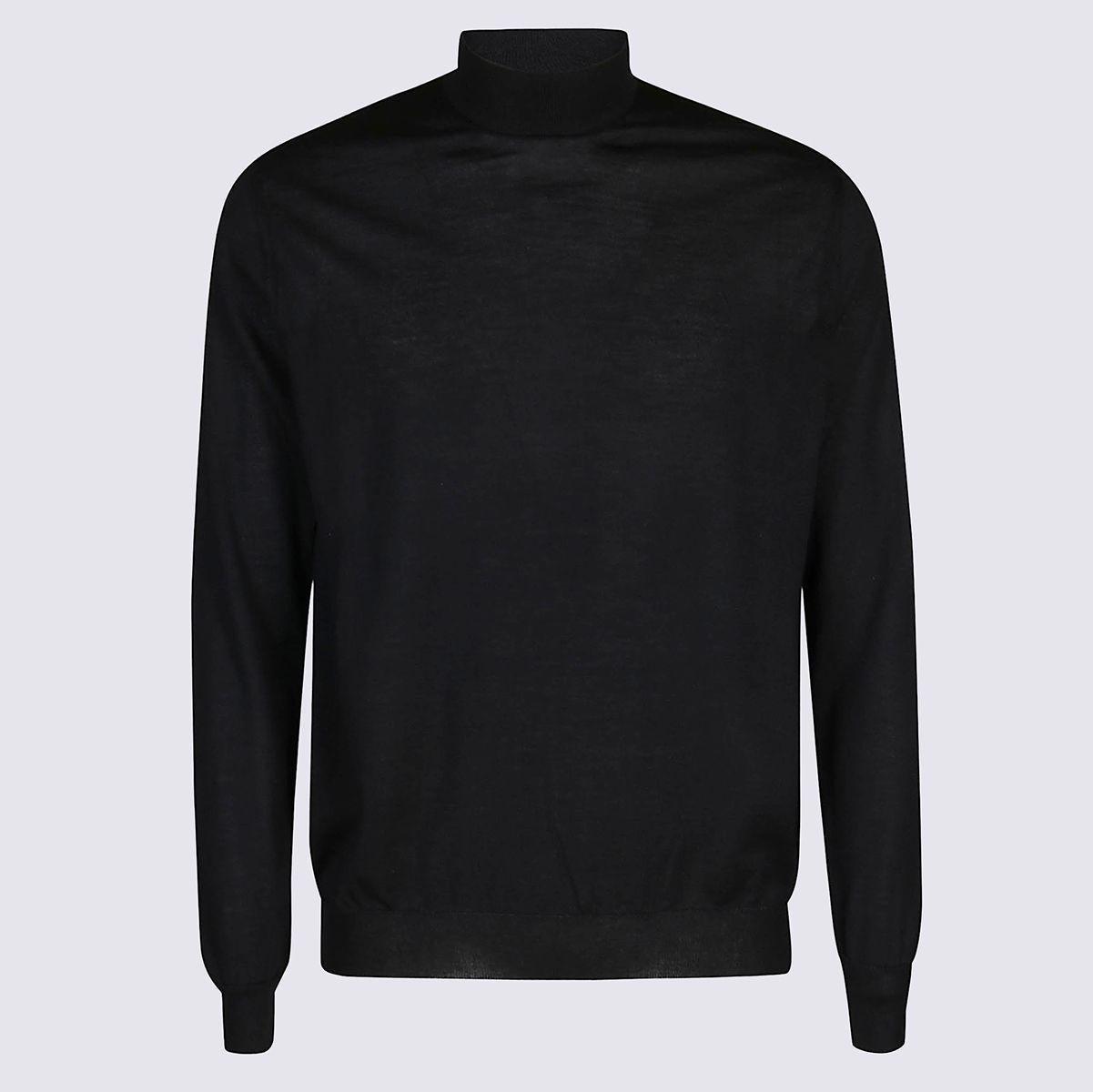 Malo Black Wool Knitwear in Black