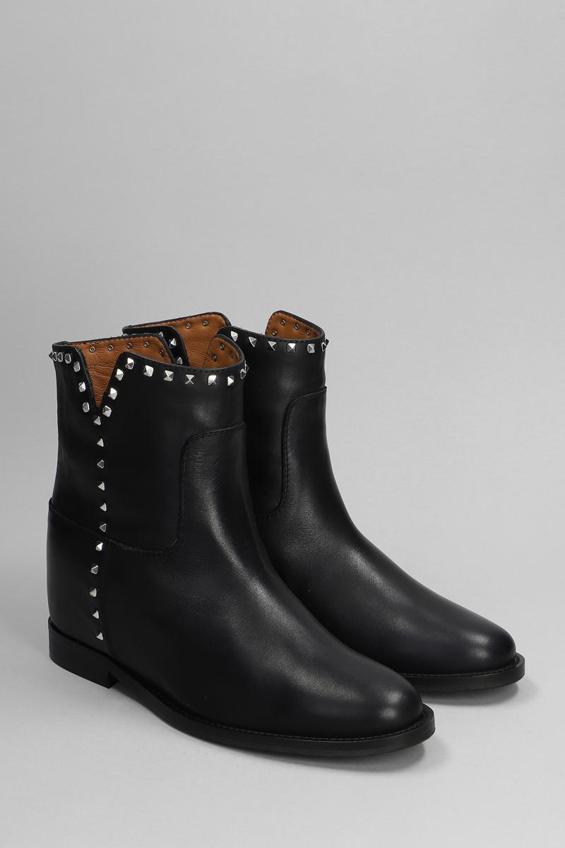 Via Roma 15 Ankle Boots Inside Wedge in Black