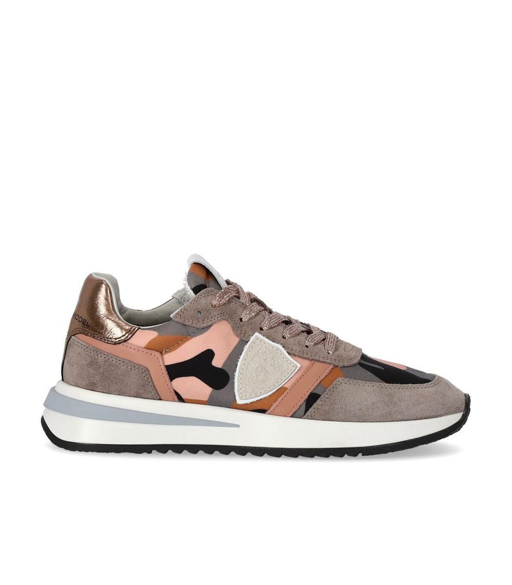 Philippe Model Tropez 2.1 Camouflage Grey Pink Sneaker in Pink