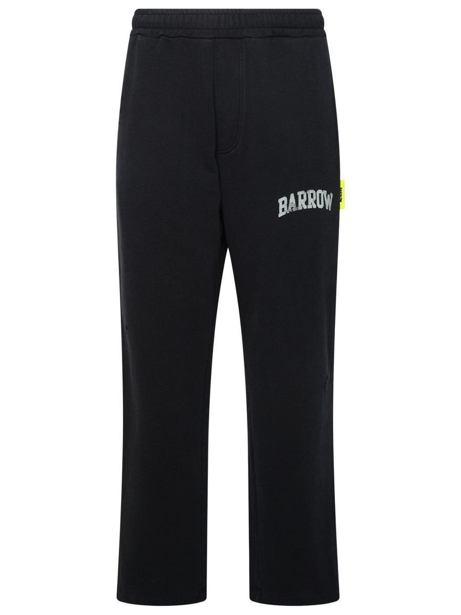 Barrow Black Cotton Track Pants in Black