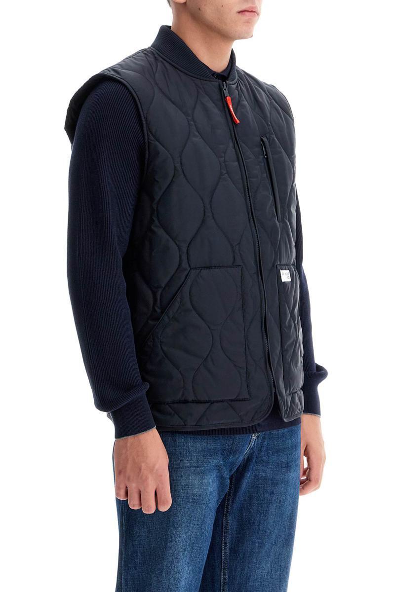 quilted nylon vest in Blue